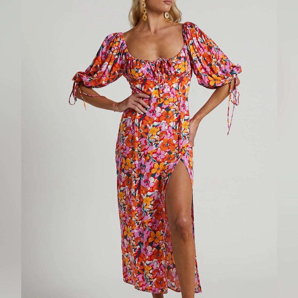 Showpo Rosario Midi Puss Sleeve Dress